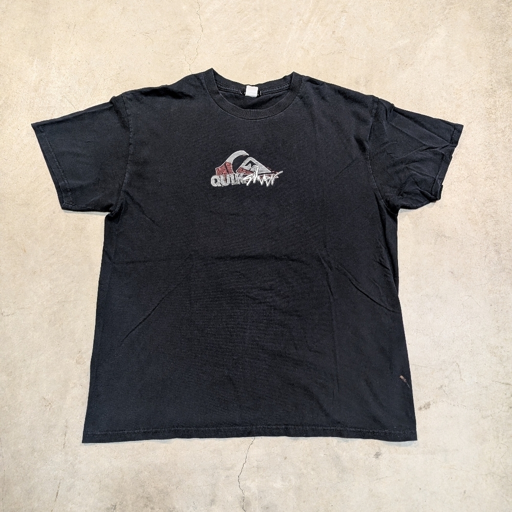 VTG Y2K Quiksilver Men's XL? Black Graphic T-Shirt Skater Grunge